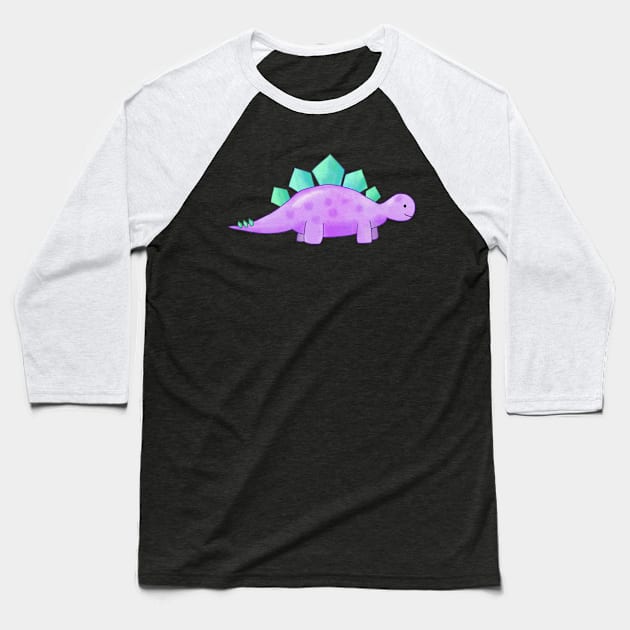 Stegosaurus Baseball T-Shirt by RocksNMills